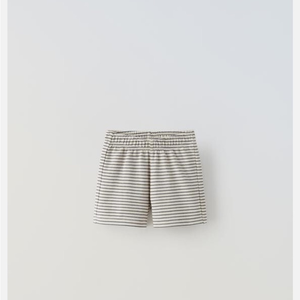 Zara Navy and White Striped Shorts